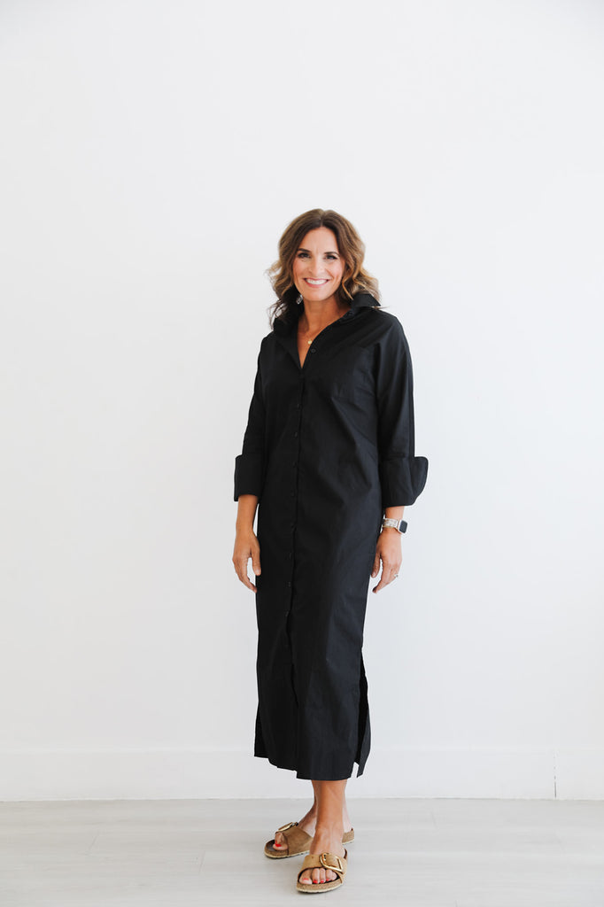 The Shirt Dress – Black | HEIDI HOUSTON – Heidi Houston