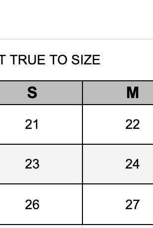 Size chart for a shirt with measurements in inches for bust, front length, and back length.