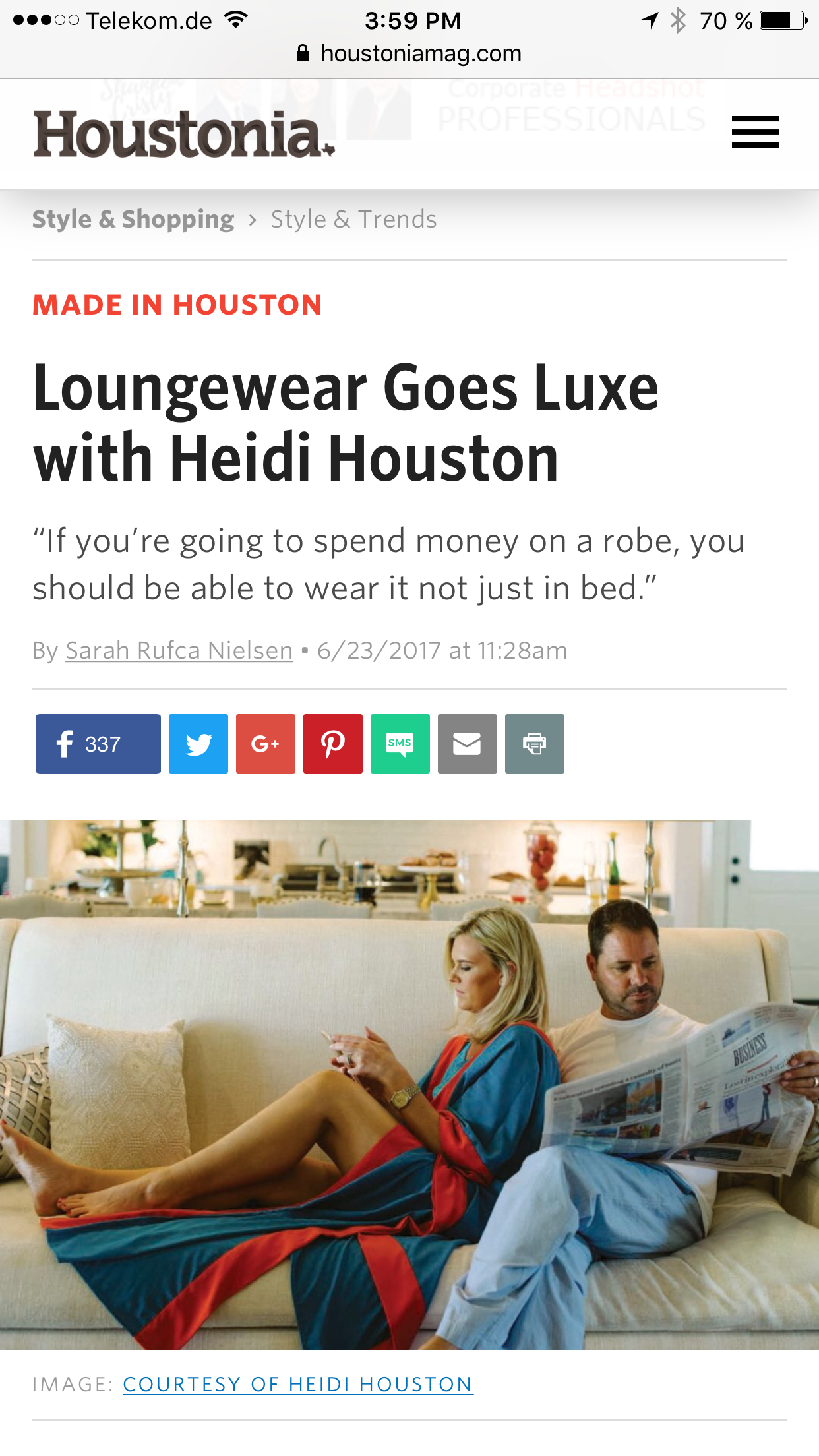 HEIDI HOUSTON featured in Houston's biggest Magazine: Houstonia!