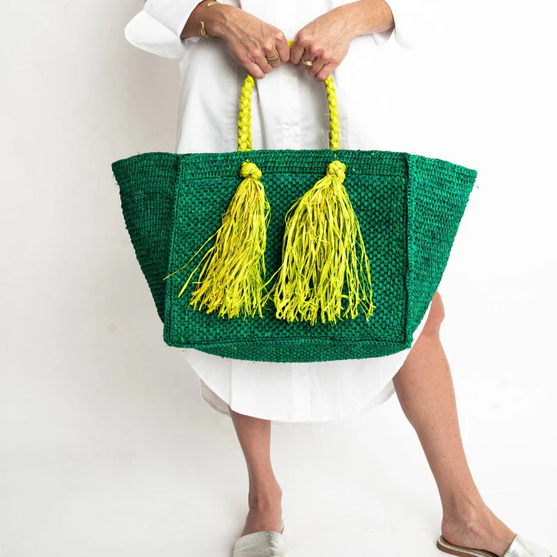 Green Camilla Raffia Bag – Heidi Houston