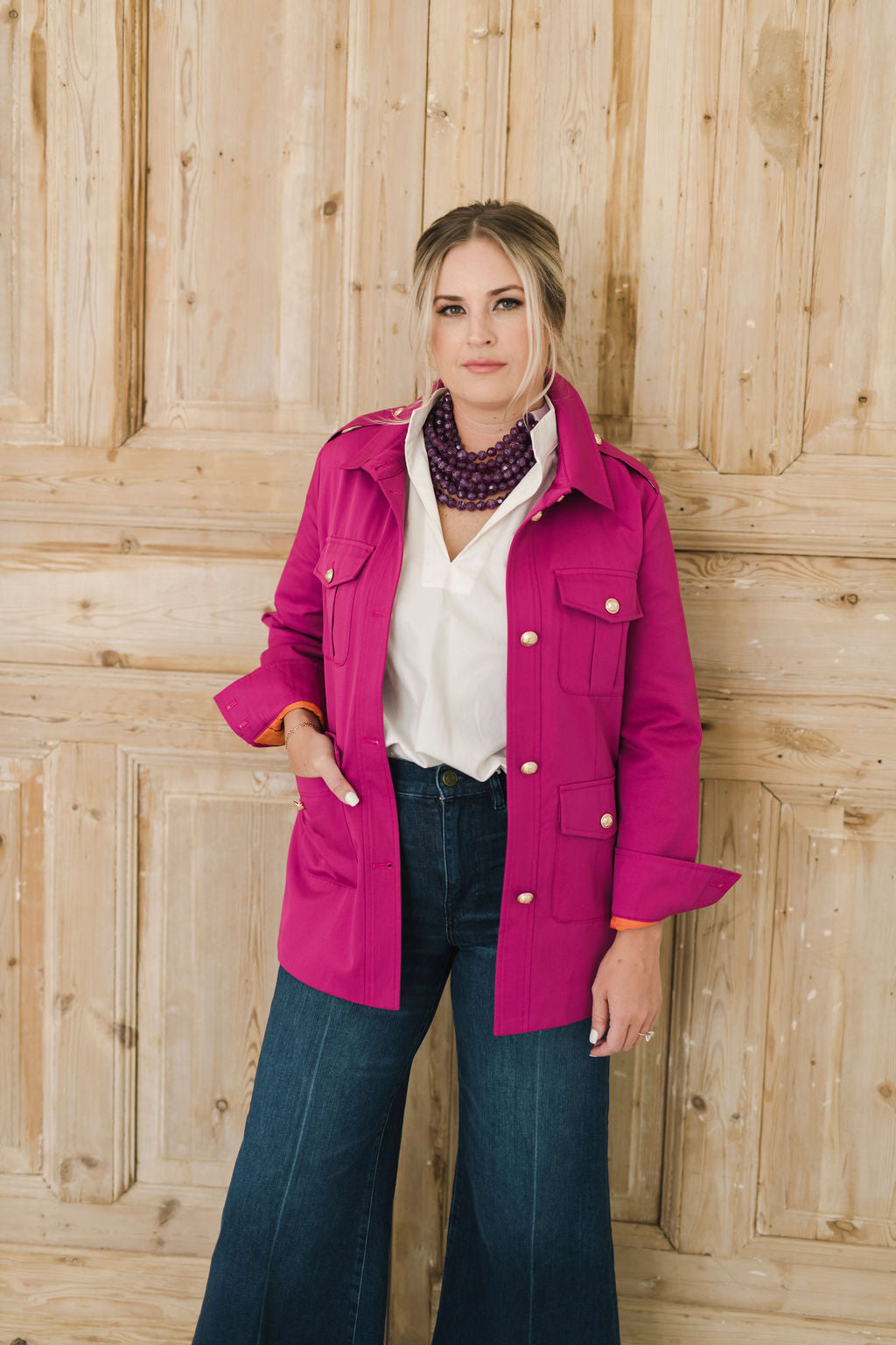 Berry Pink Belted Jacket HEIDI HOUSTON Heidi Houston