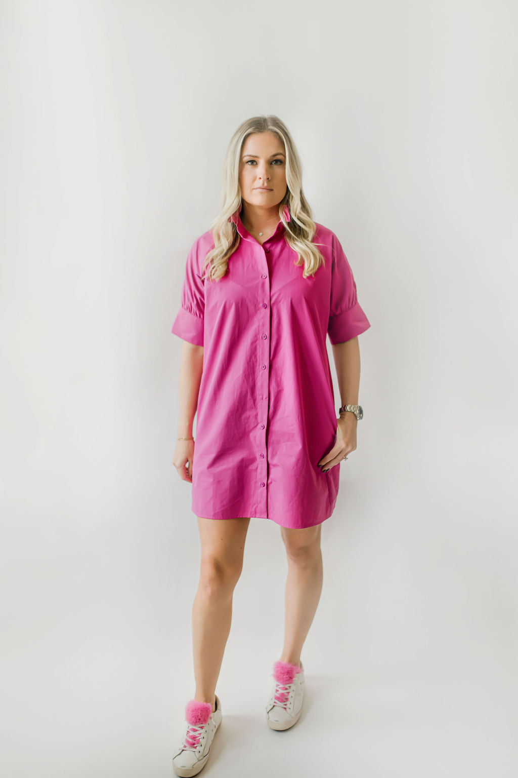 Short Ruffle Dress Berry