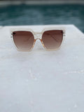 large oversized glamorous sunglasses rose color